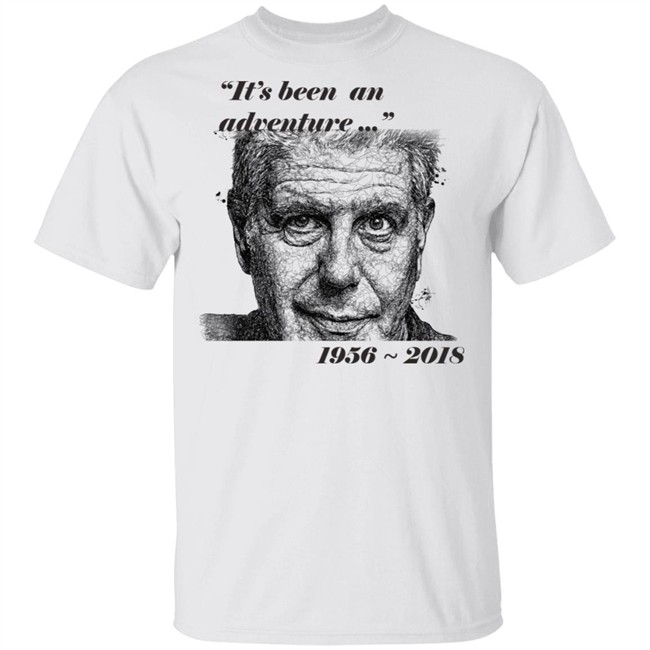 Anthony Bourdain Middle Finger 1956 - 2018 Shirt DEATH MEMORIAL DESIGN It's been adventure white shirt graphic tees