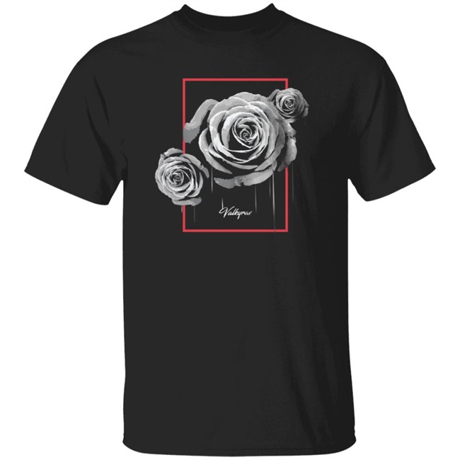 Valkyrae Merch White Rose Drip Tee