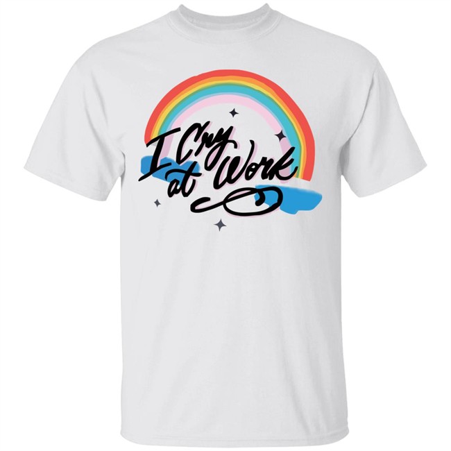Bando I Cry At Work Graphic White Tee Shirt