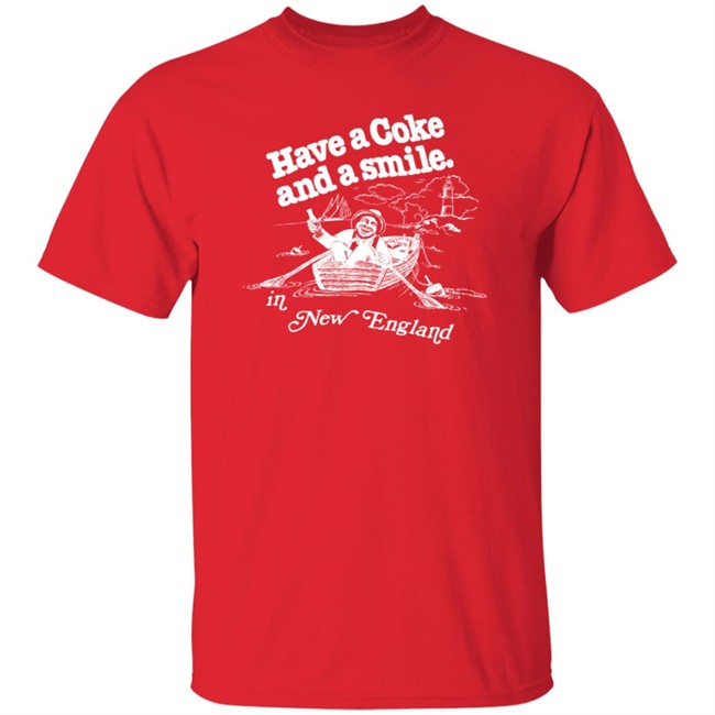 Vintage 70s/80s Coca Cola Have a Coke and a smile in New England Sailor 1970's Shirt