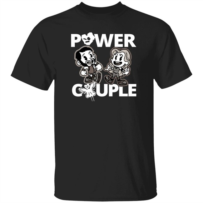 WWE Merch Johnny Gargano Candice LeRae Power Couple Cartoon T Shirt