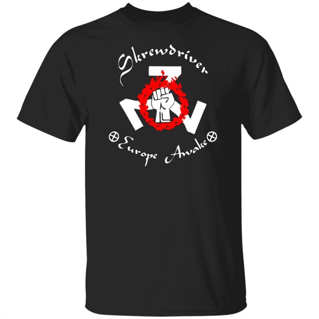 Skrewdriver Europe Awake Fist 777 Usa Factory T Shirt