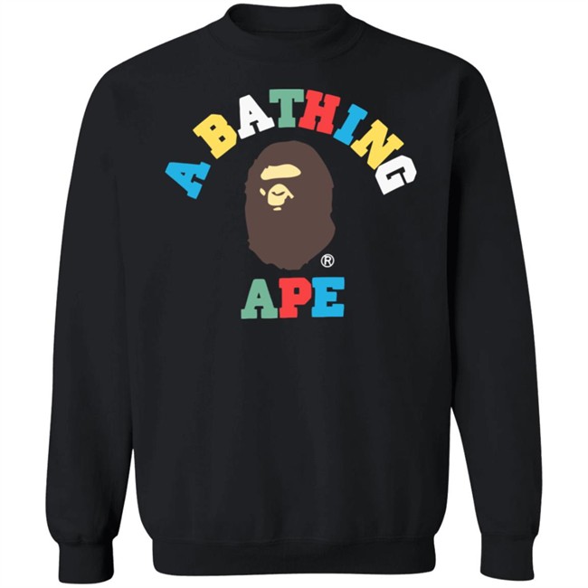 College Line Rib Sweatshirt Bathing Ape Black Hoodie Sweatshirt