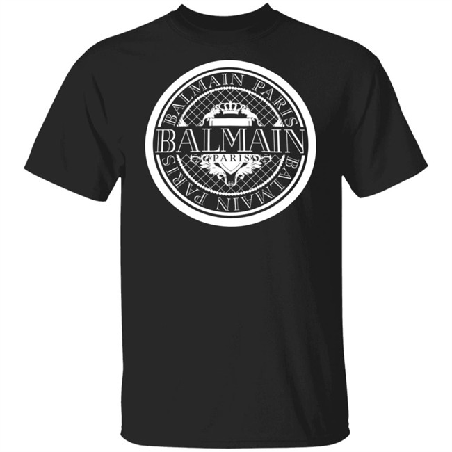 Balmain Paris Medallion Shirt with Balmain Paris Medallion print Black T Shirts