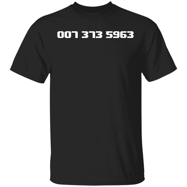 007 373 5963 Shirt Famous 90s Video Game Codes Black T Shirts