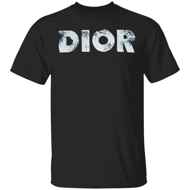 Arsham Erorded Logo Dior Shirt BLACK COTTON JERSEY T-SHIRT WITH DIOR AND DANIEL ARSHAM ERODED LOGO 3D PRINT