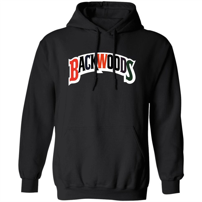 Backwoods Hoodie Rainbow Spellout Backwoods Black Hooded Sweatshirt