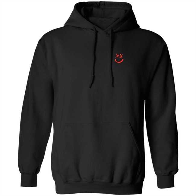 Smiley Walls Flock Print Hoodie